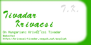 tivadar krivacsi business card